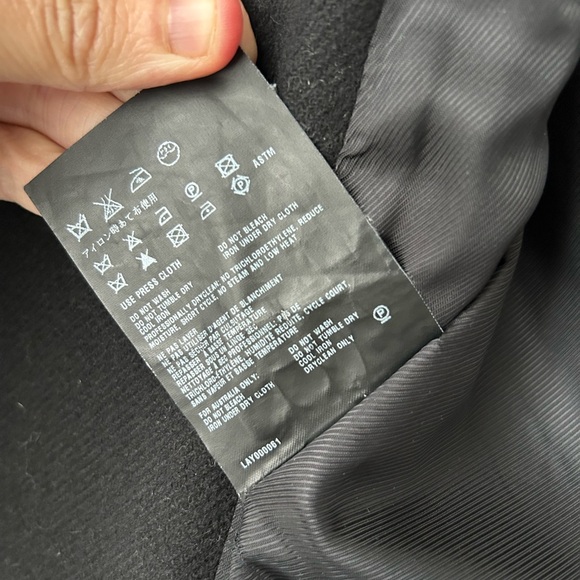 PRADA BLACK VIRGIN WOOL PEACOAT - Picture 14 of 14